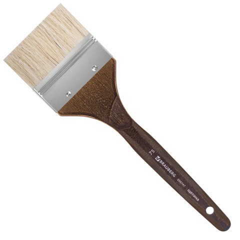 Кисть художественная щетина, флейц, № 75, короткая ручка 200747 цена за 5 шт , 